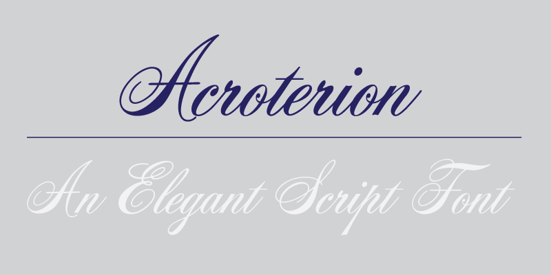 Card displaying AcroterionJF typeface in various styles
