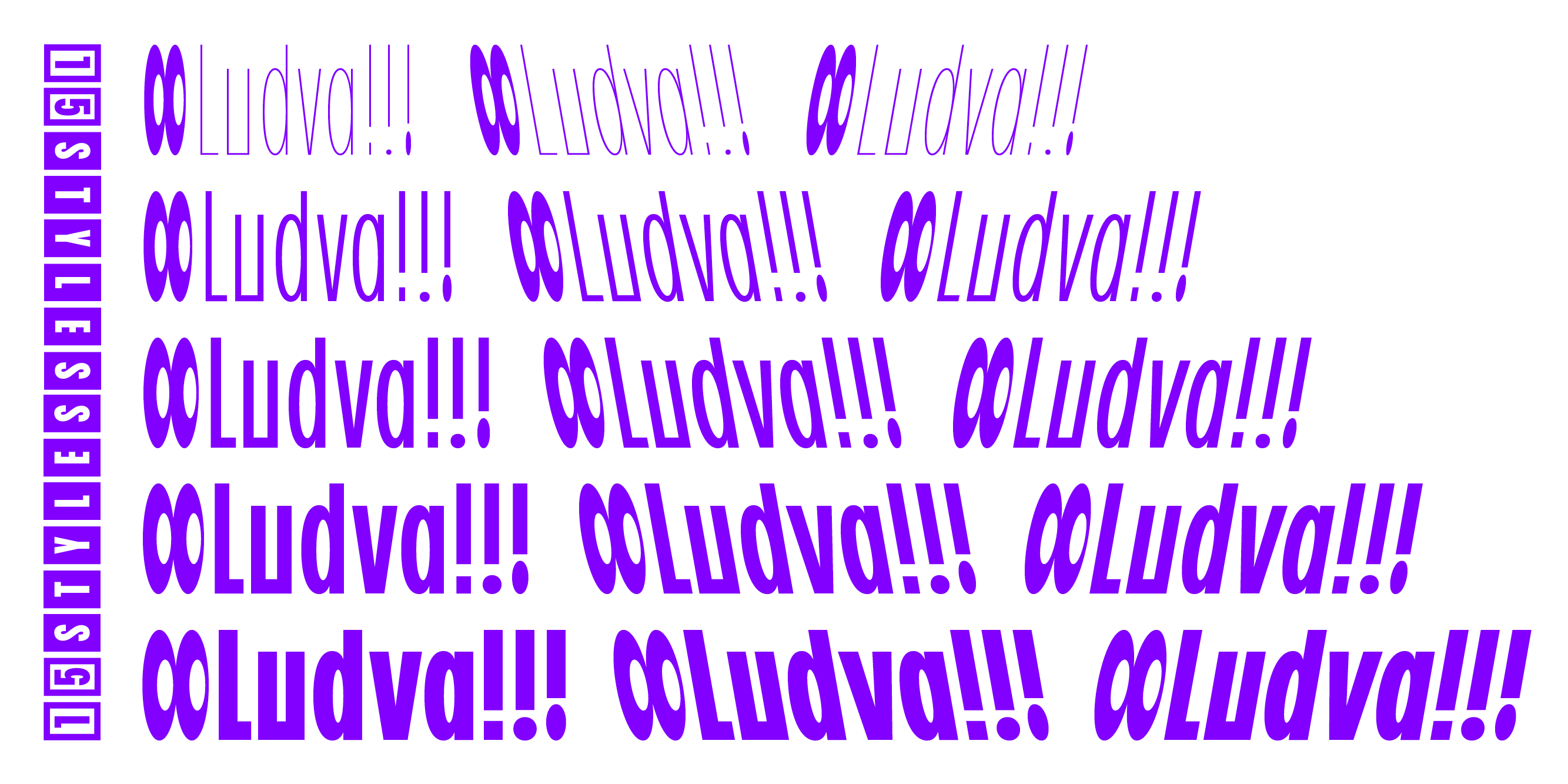 Card displaying BC Ludva typeface in various styles