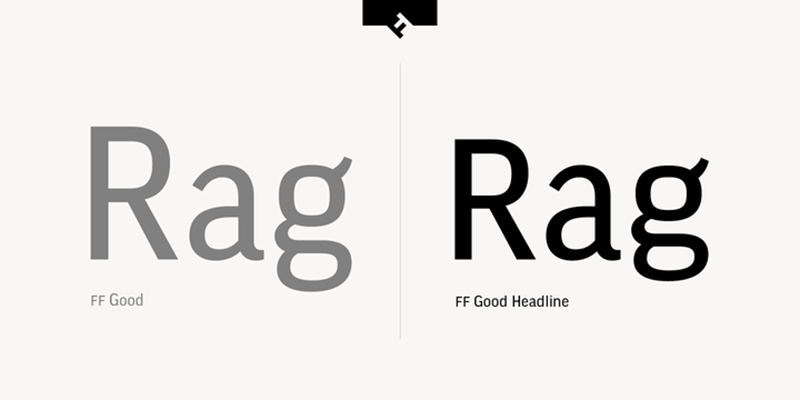 Card displaying FF Good Headline typeface in various styles