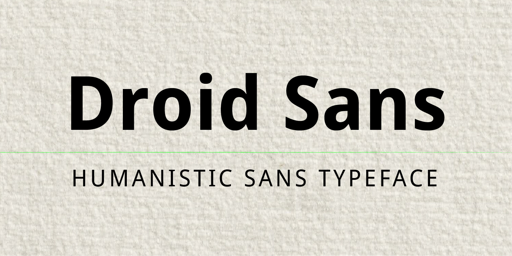 Card displaying Droid Sans typeface in various styles