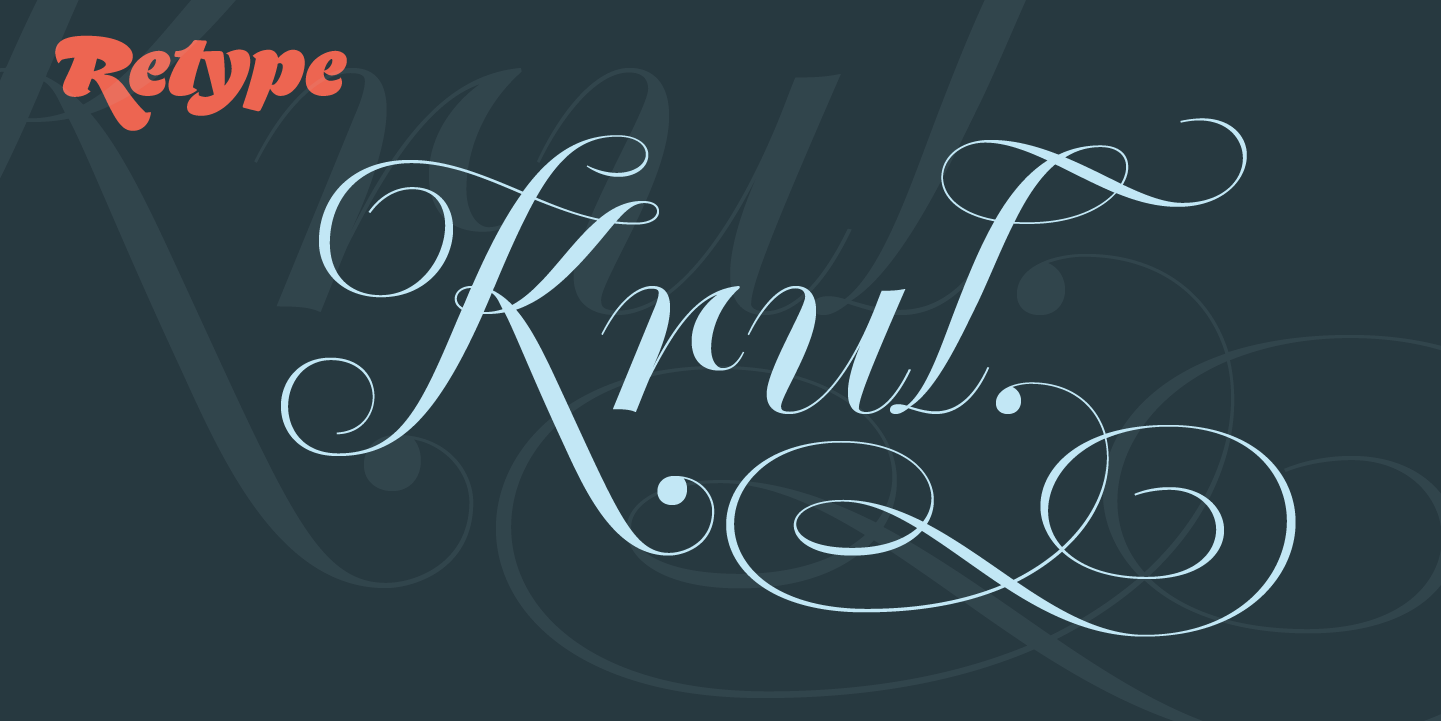 Card displaying Krul typeface in various styles