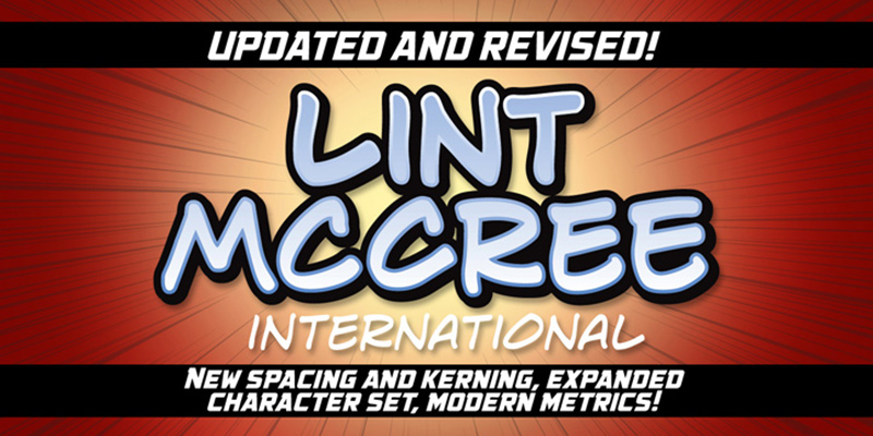 Card displaying Lint McCree typeface in various styles