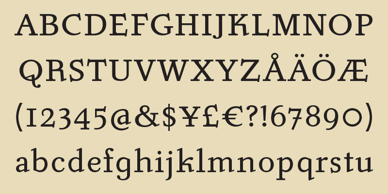 Card displaying Luminance typeface in various styles