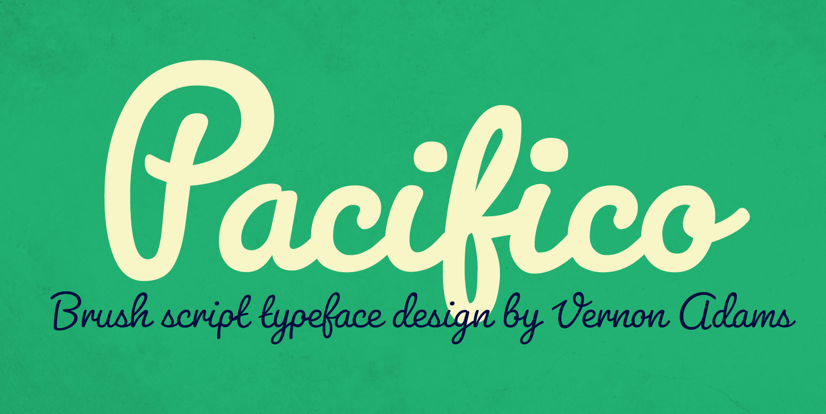 Card displaying Pacifico typeface in various styles