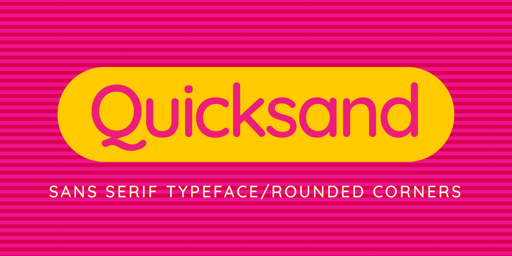 Card displaying Quicksand typeface in various styles