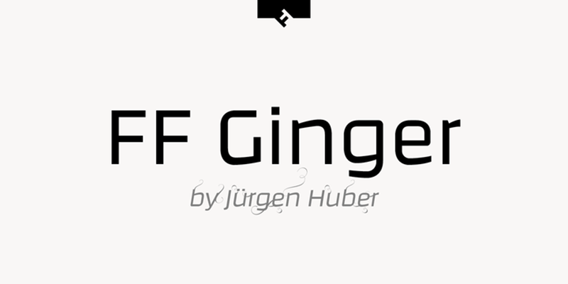 Card displaying FF Ginger typeface in various styles