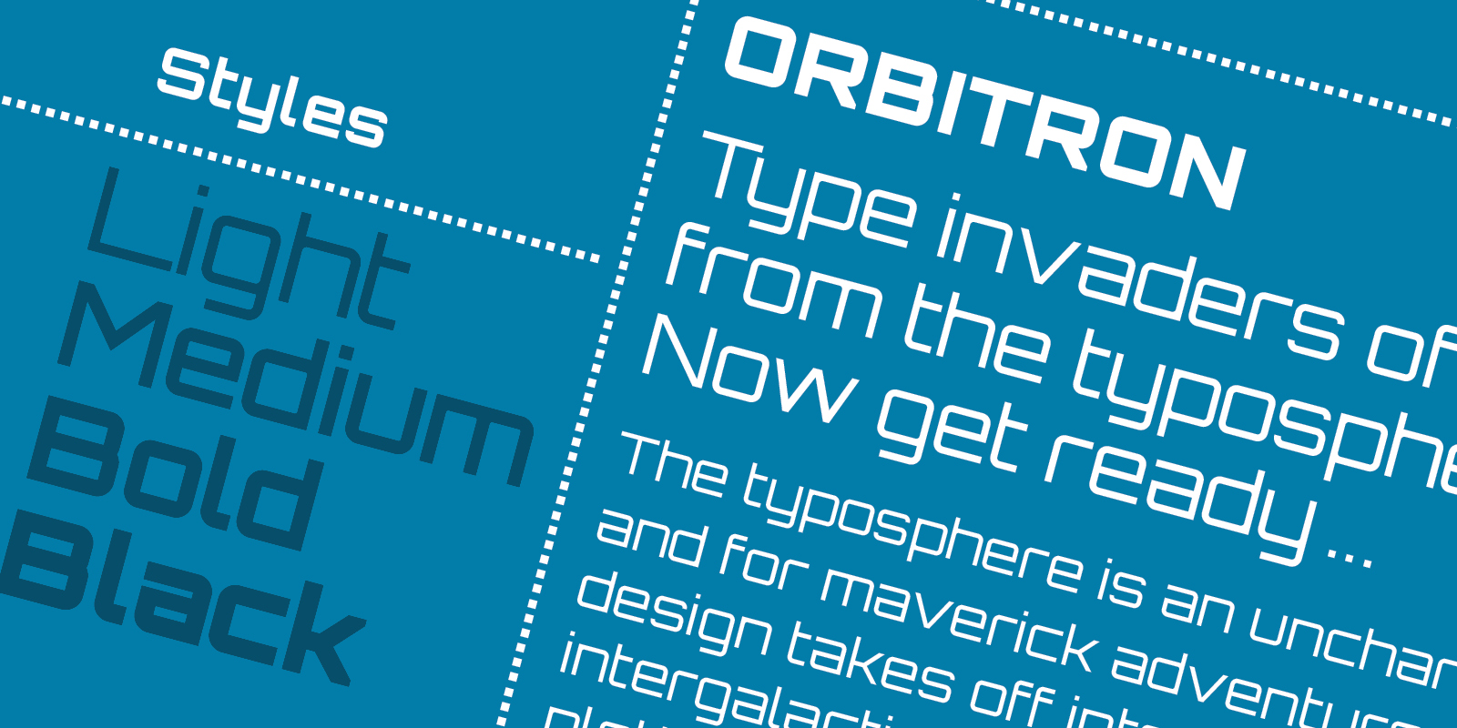 Card displaying Orbitron typeface in various styles