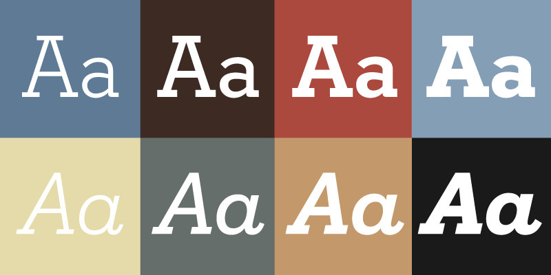 Card displaying Davis typeface in various styles