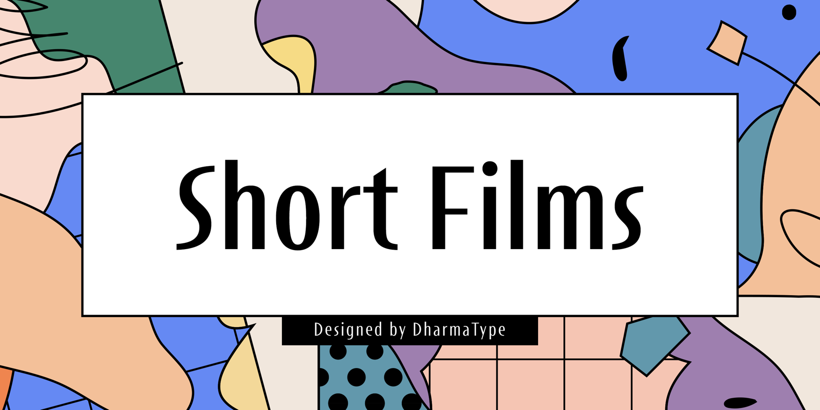 Card displaying Short Films typeface in various styles
