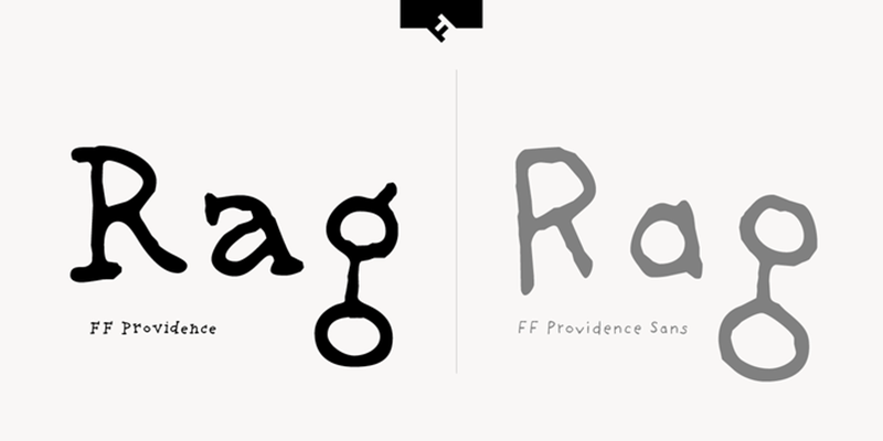 Card displaying FF Providence typeface in various styles