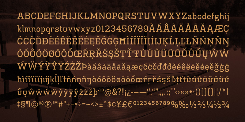 Card displaying Madawaska typeface in various styles