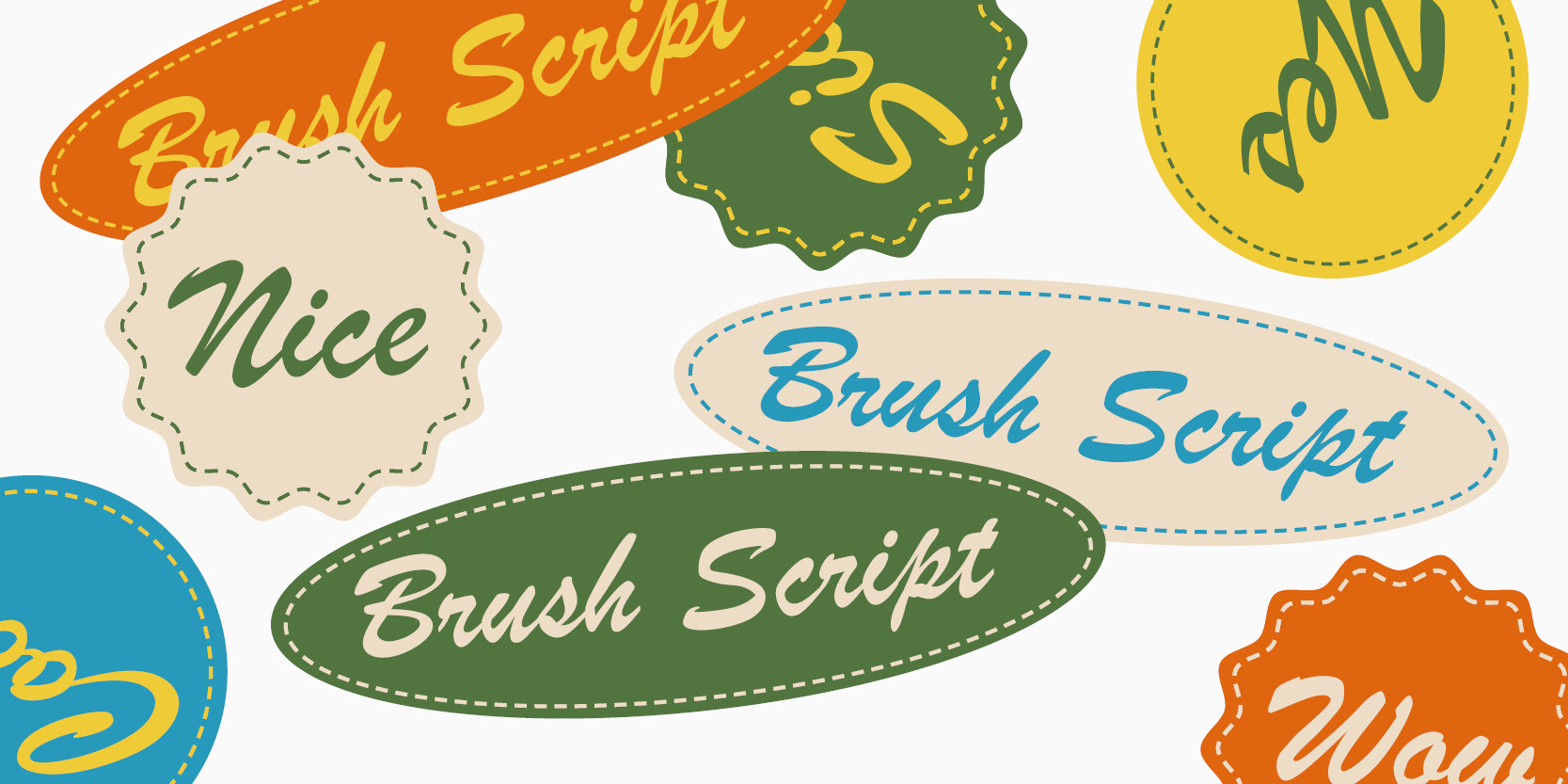 Card displaying Brush Script typeface in various styles
