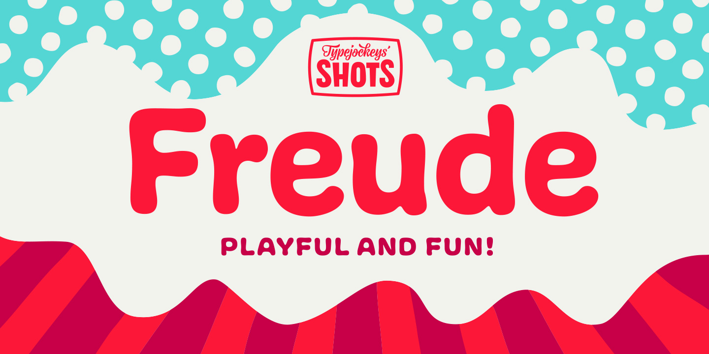 Card displaying Freude typeface in various styles