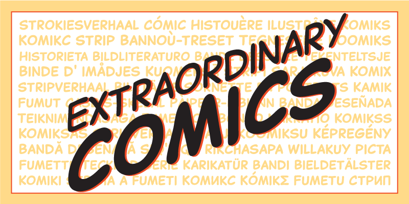 Card displaying Captain Comic typeface in various styles