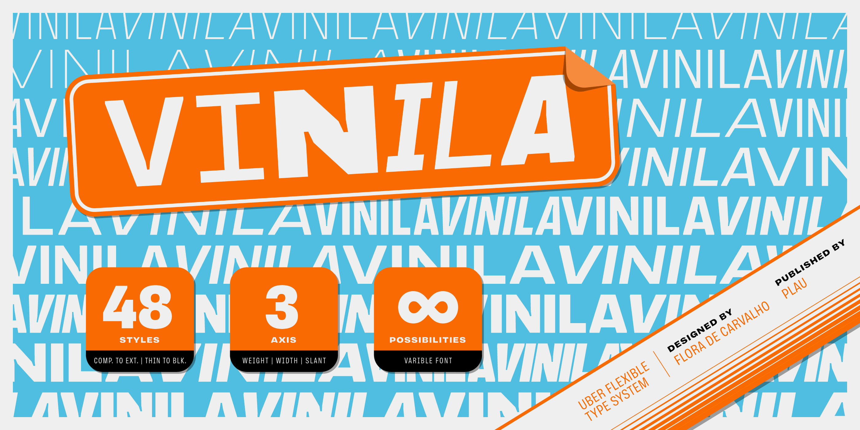 Card displaying Vinila typeface in various styles