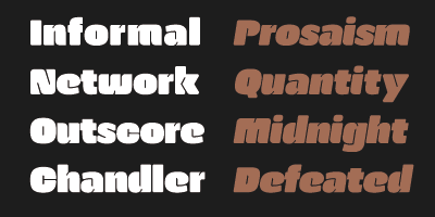 Card displaying Manometer Sans typeface in various styles