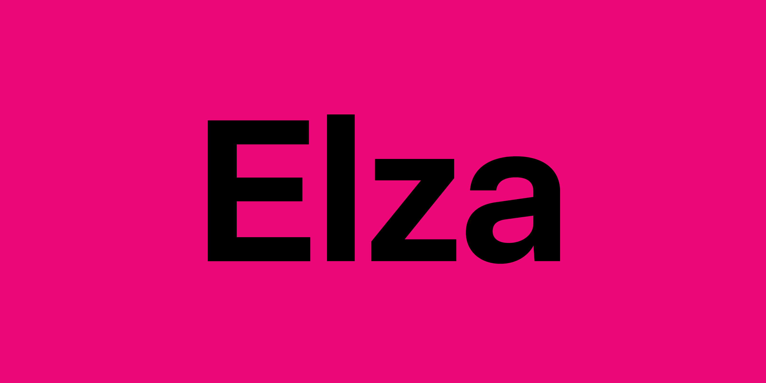Card displaying Elza typeface in various styles