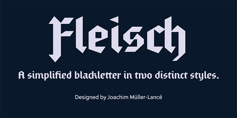 Card displaying Fleisch typeface in various styles