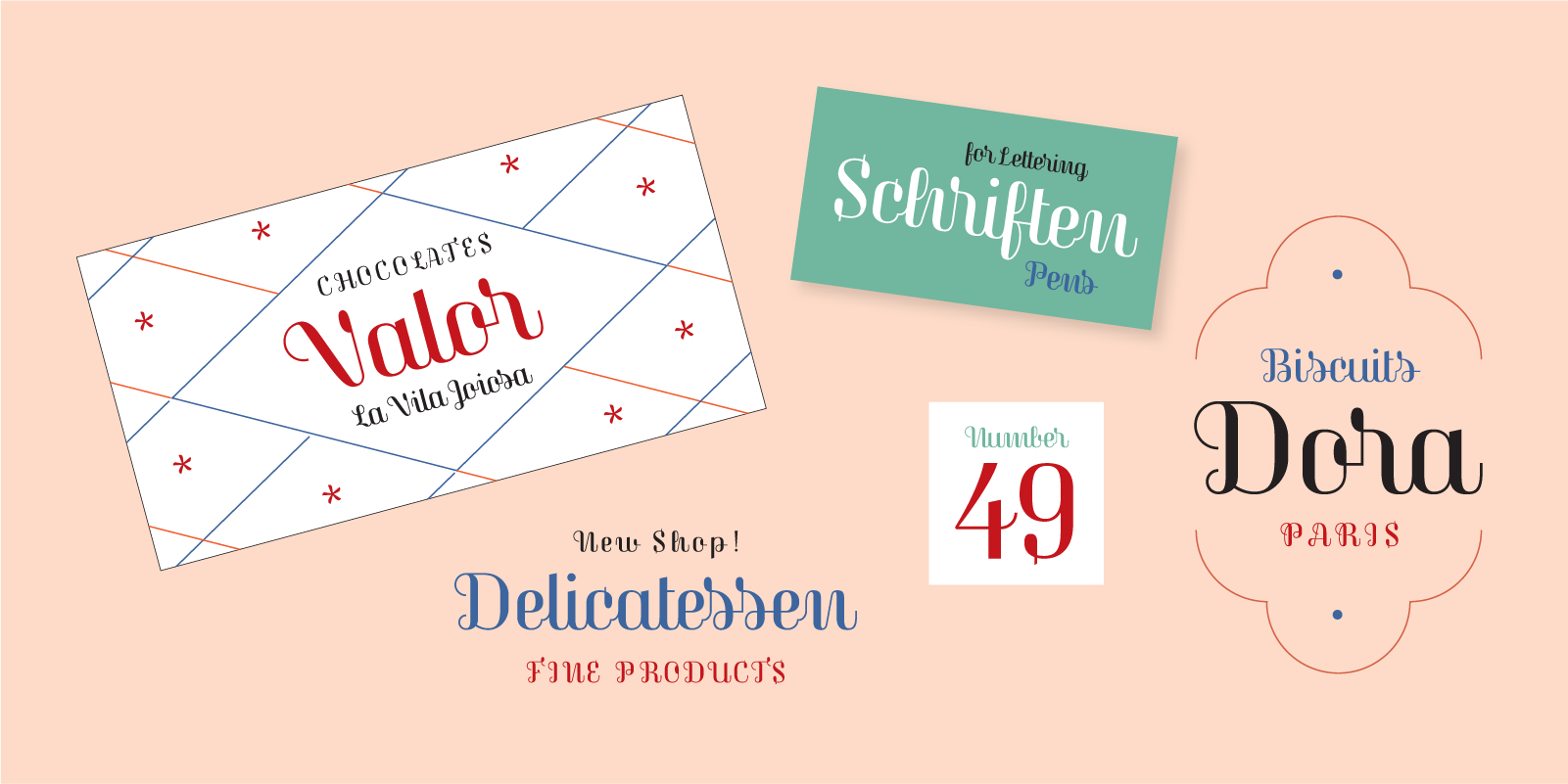 Card displaying Magasin typeface in various styles