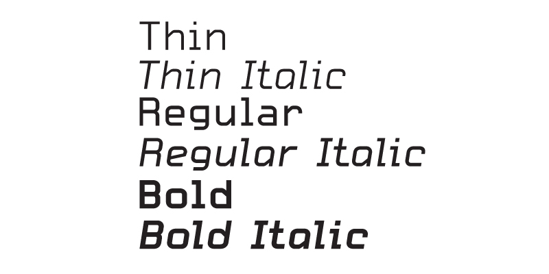 Card displaying T.26 Carbon typeface in various styles