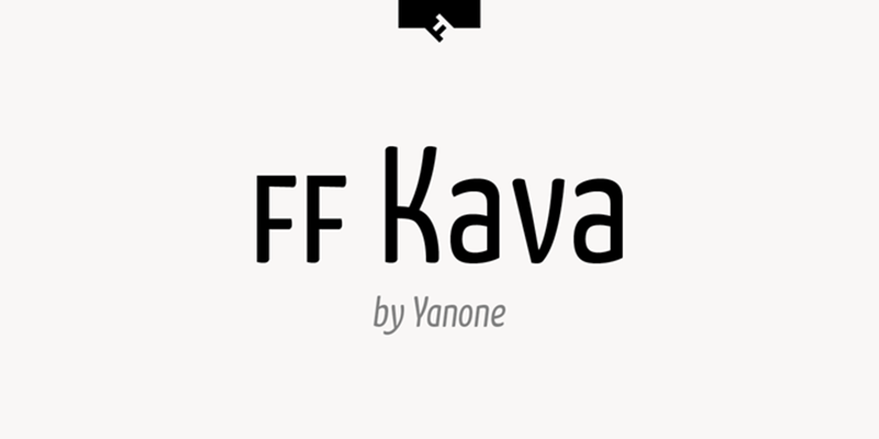 Card displaying FF Kava typeface in various styles