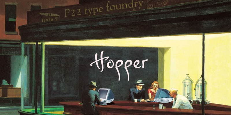 Card displaying P22 Hopper typeface in various styles
