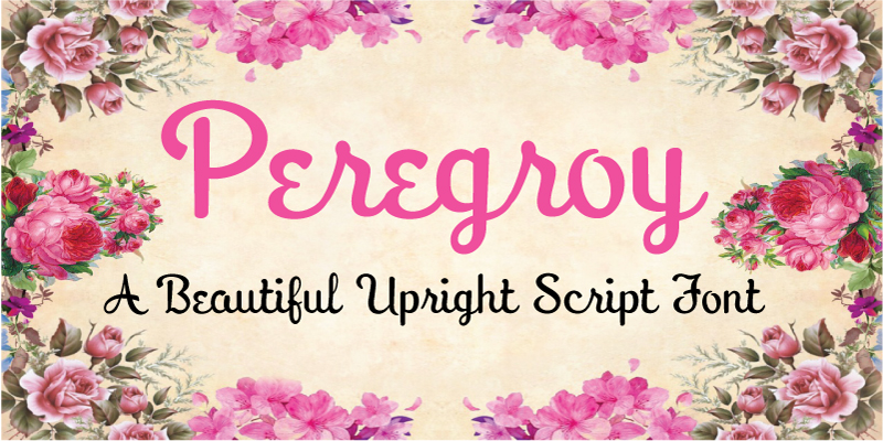Card displaying Peregroy JF typeface in various styles