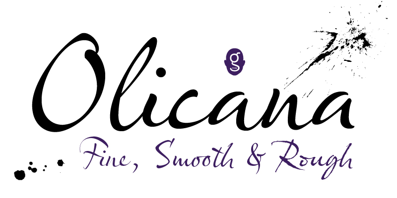Card displaying Olicana typeface in various styles