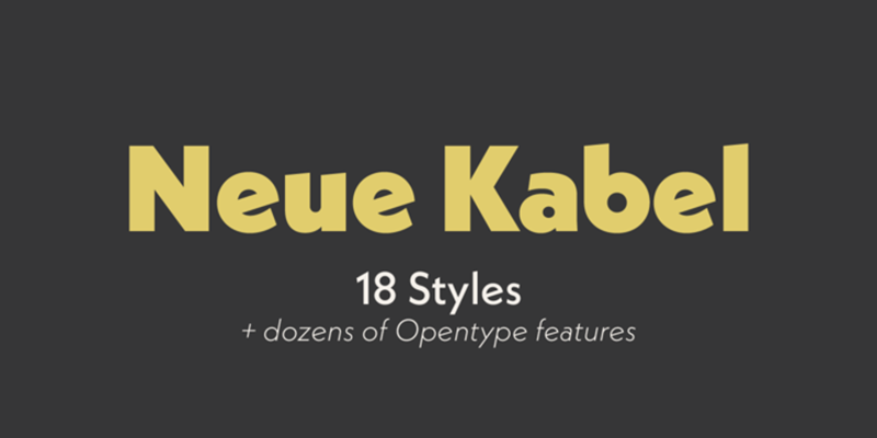 Card displaying Neue Kabel typeface in various styles