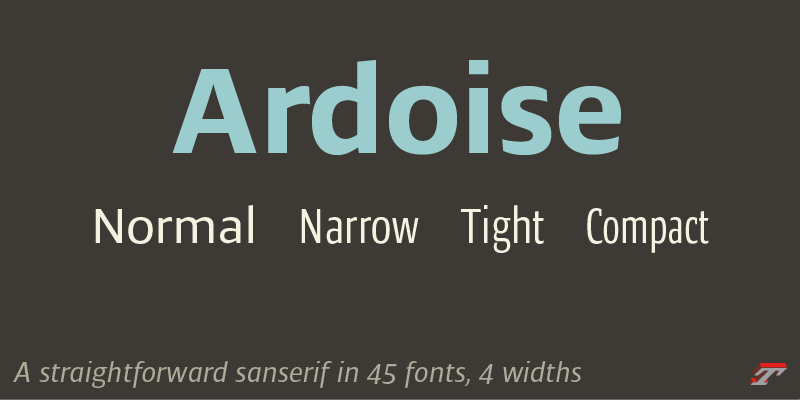 Card displaying Ardoise typeface in various styles