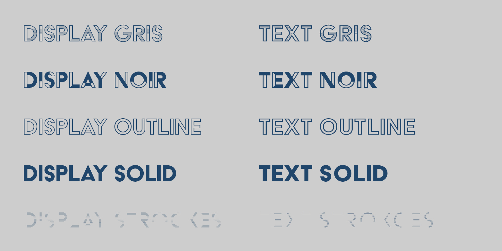 Card displaying Acier BAT typeface in various styles