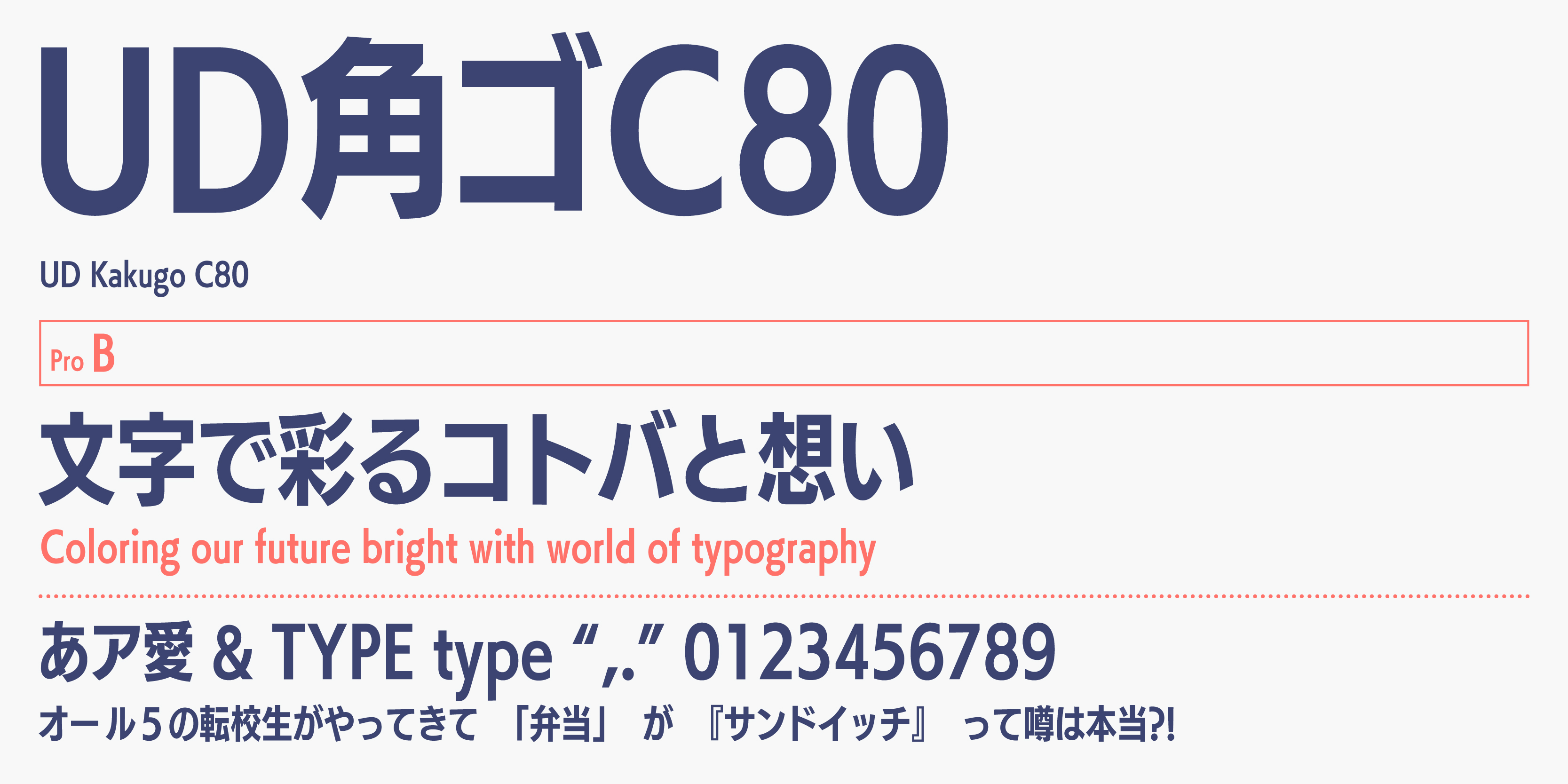 Card displaying FOT-UDKakugoC80 Pro typeface in various styles