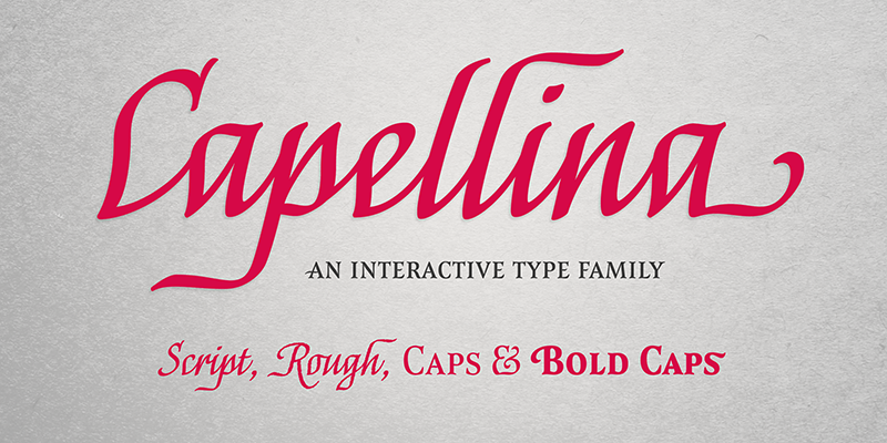 Card displaying Capellina typeface in various styles