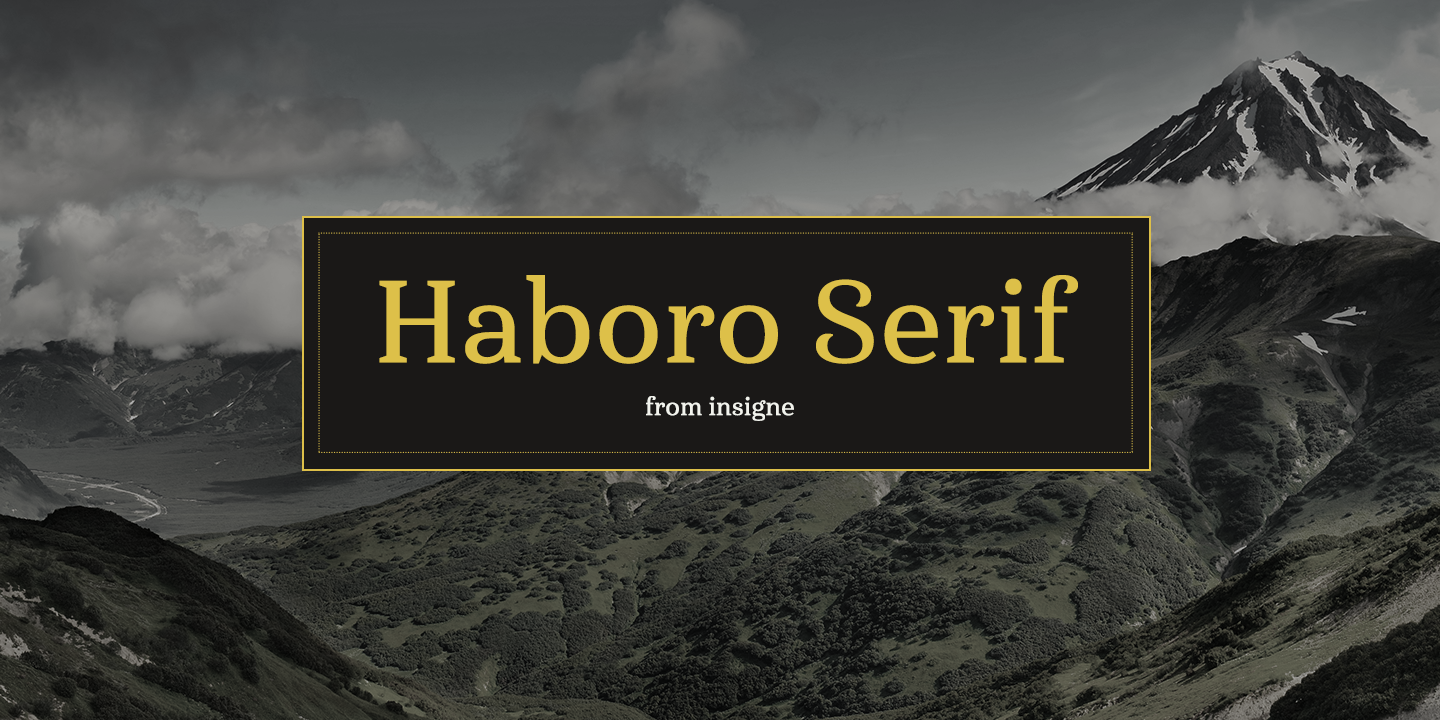 Card displaying Haboro Serif typeface in various styles