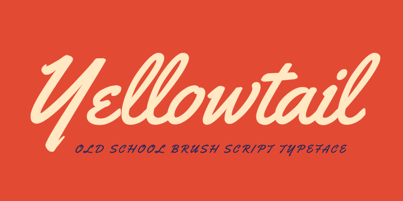 Card displaying Yellowtail typeface in various styles