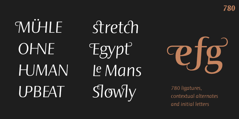 Card displaying Ador Hairline typeface in various styles