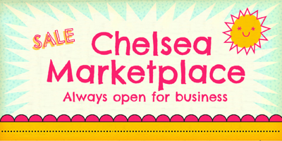 Card displaying Chelsea Market typeface in various styles