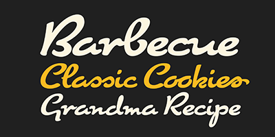 Card displaying Cuisine typeface in various styles