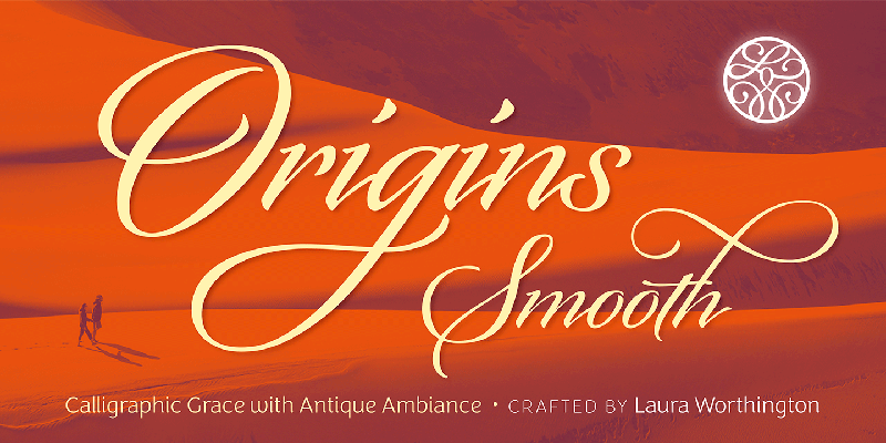 Card displaying Origins typeface in various styles