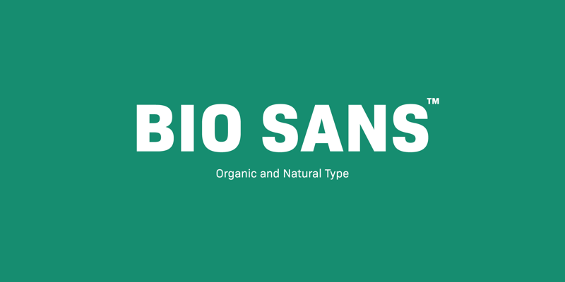 Card displaying Bio Sans typeface in various styles