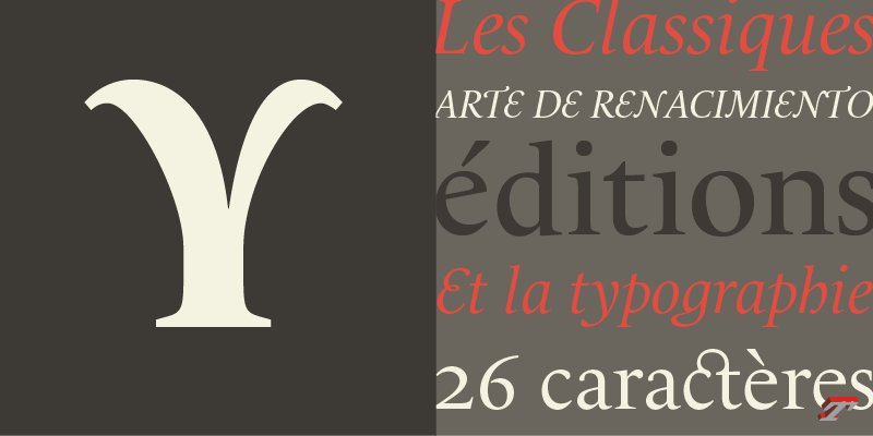 Card displaying Le Monde Livre Classic typeface in various styles