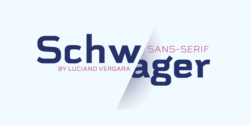 Card displaying Schwager Sans typeface in various styles