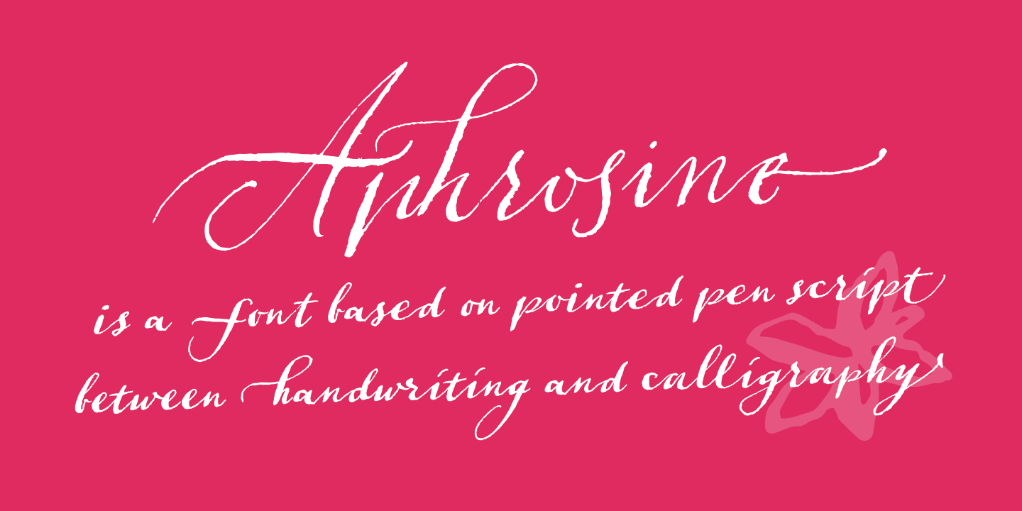 Card displaying Aphrosine typeface in various styles