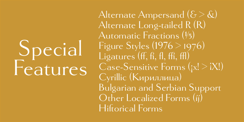 Card displaying Goldenbook typeface in various styles
