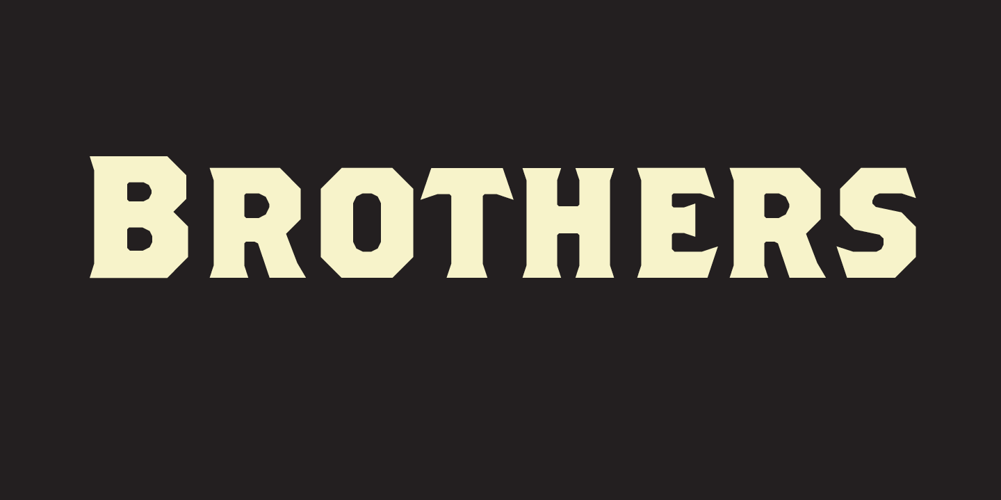Card displaying Brothers typeface in various styles