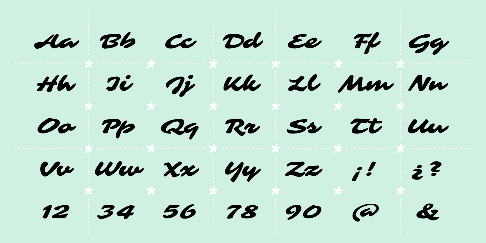 Card displaying Sarina typeface in various styles
