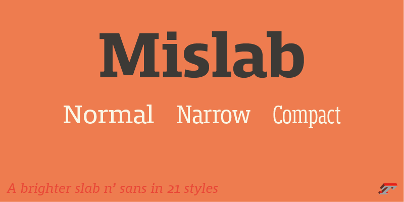 Card displaying Mislab typeface in various styles