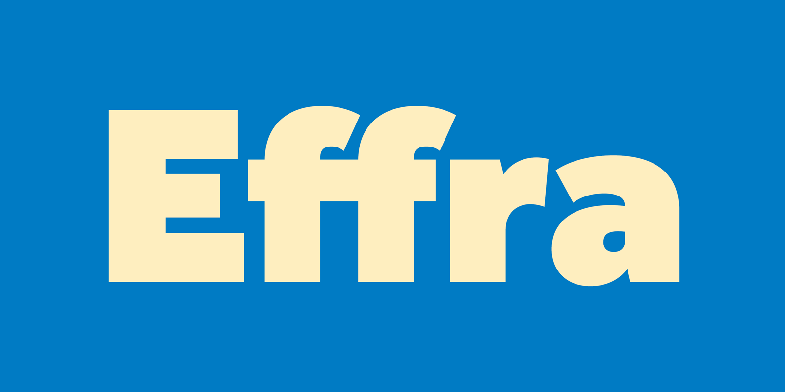 Card displaying Effra CC typeface in various styles