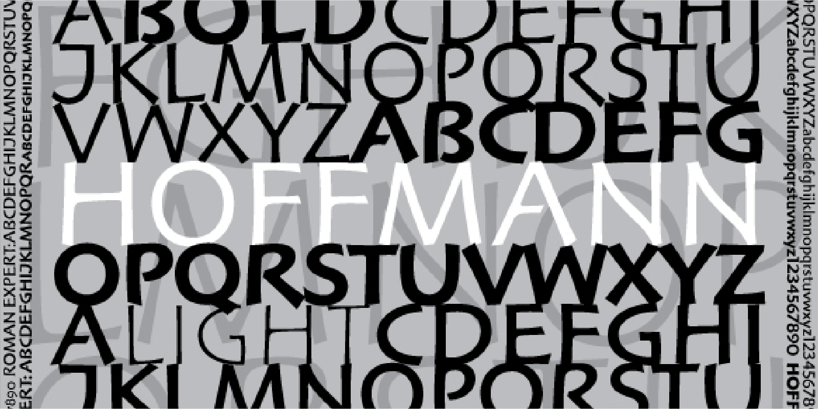 Card displaying Hoffmann typeface in various styles