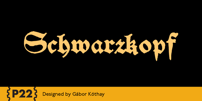Card displaying SchwarzKopf typeface in various styles